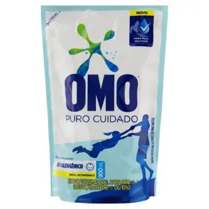 Lava Roupas Omo Puro Cuidado 900Ml