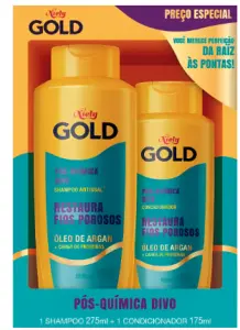 Kit Gold Shampoo+ Condicionador Oleo Argan 300Ml