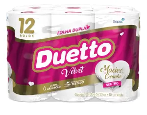Papel Higienico Duetto C/12 Velvet
