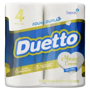 Papel Higienico Duetto Neutro C/4