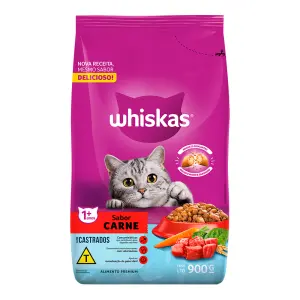 Racao Whiskas Gato Castrado Carne 900G