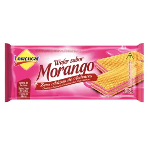 Wafer Zero Morango Lowcucar 115G