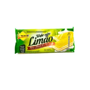 Lowcucar Wafer Zero Limao 115G
